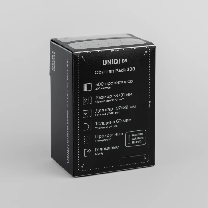 UCS Obsidian протекторы для карт 57х89 мм (300 шт) UCS Obsidian протекторы для карт 57х89 мм (300 шт)