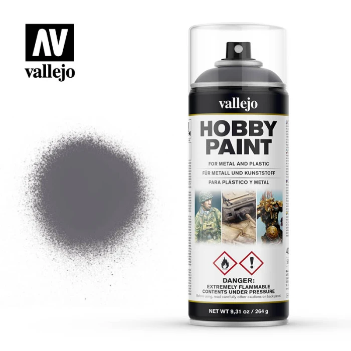 Аэрозольная грунтовка Vallejo серии Aerosol - Gunmetal 28031 (400 мл)