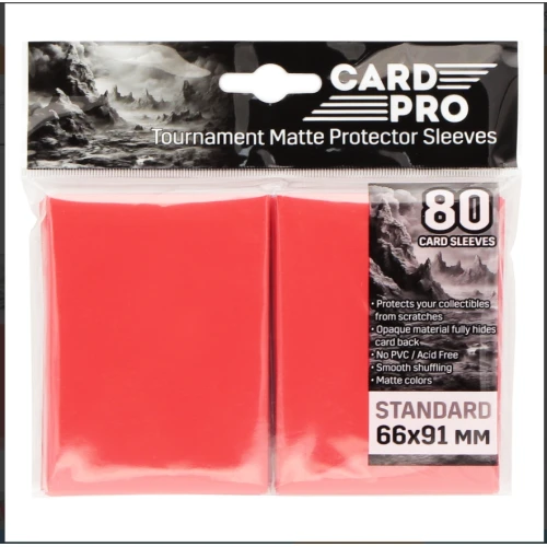 Протекторы Card-Pro для ККИ - Красные (80 шт.) 66x91 мм Протекторы Card-Pro для ККИ - Красные (80 шт.) 66x91 мм