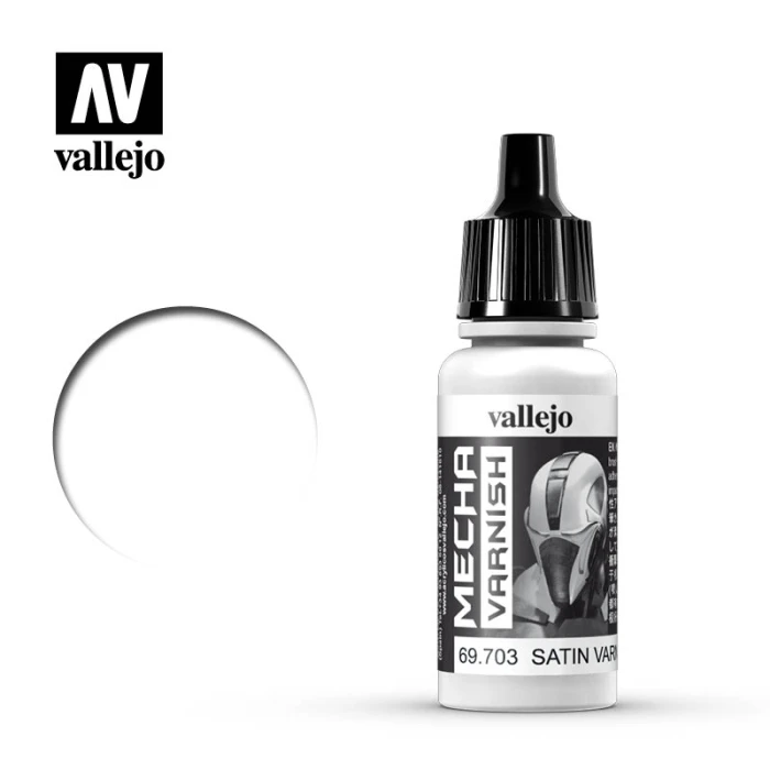 Полуматовый лак Vallejo серии Mecha Varnish - Mecha Satin Varnish 69703 (17 мл)