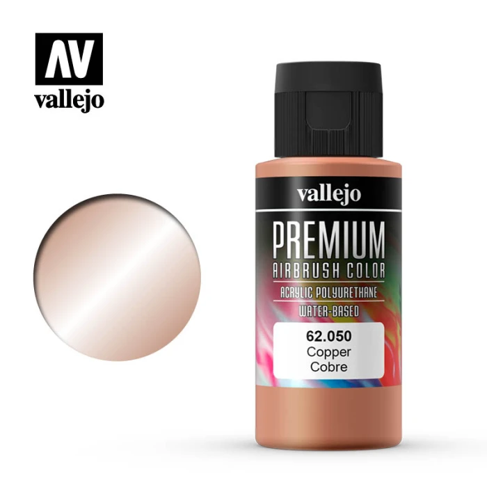Краска Vallejo серии Premium Color - Copper 62050, металлик (60 мл) Краска Vallejo серии Premium Color - Copper 62050, металлик (60 мл)