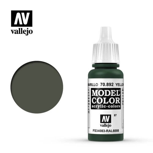 Краска Vallejo серии Model Color - Yellow Olive 70892, матовая (17 мл) Краска Vallejo серии Model Color - Yellow Olive 70892, матовая (17 мл)