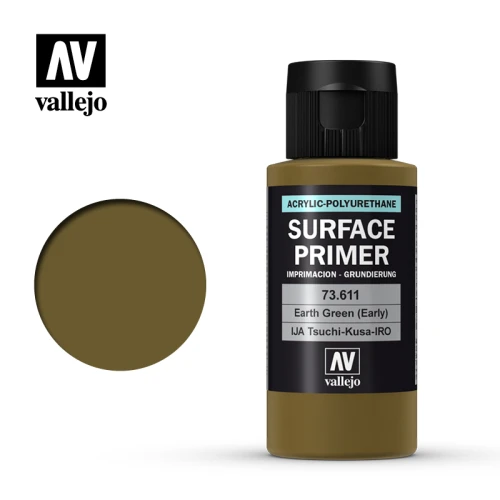 Краска Vallejo серии Surface Primer - Earth Green (Early) 73611, грунтовка (60 мл) Краска Vallejo серии Surface Primer - Earth Green (Early) 73611, грунтовка (60 мл)