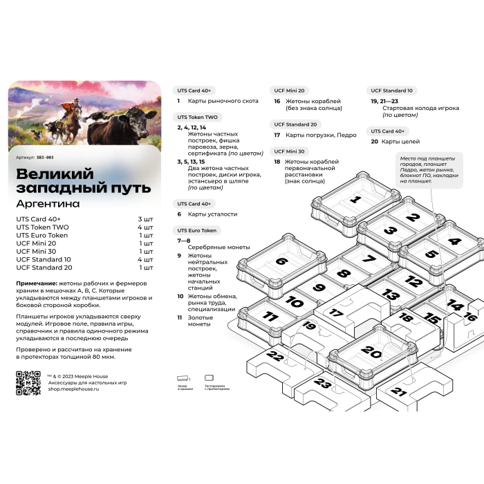 Органайзер для игры Великий западный путь. Аргентина