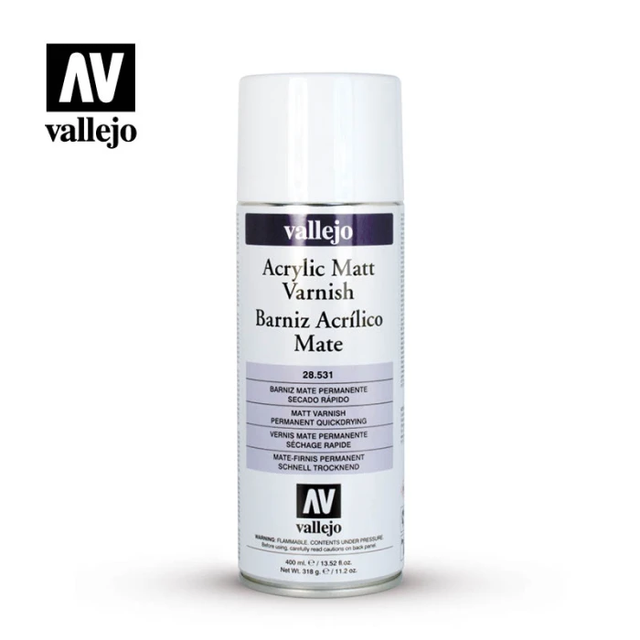 Акриловый матовый лак Vallejo серии Aerosol Varnish - Acrylic Matt Spray Varnish 28531 (400 мл) Акриловый матовый лак Vallejo серии Aerosol Varnish - Acrylic Matt Spray Varnish 28531 (400 мл)