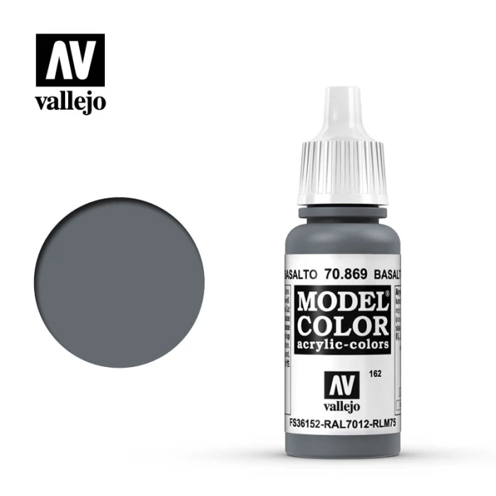 Краска Vallejo серии Model Color - Basalt Grey 70869, матовая (17 мл) Краска Vallejo серии Model Color - Basalt Grey 70869, матовая (17 мл)