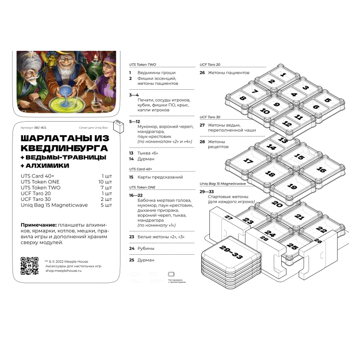 Органайзер для игры Шарлатаны из Кведлинбурга с дополнениями