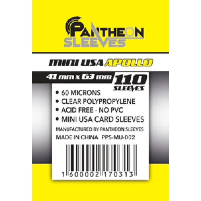 Протекторы Стандарт Pantheon Sleeves Mini USA Аполлон 41 x 63 mm 110 шт. Протекторы Стандарт Pantheon Sleeves Mini USA Аполлон 41 x 63 mm 110 шт.