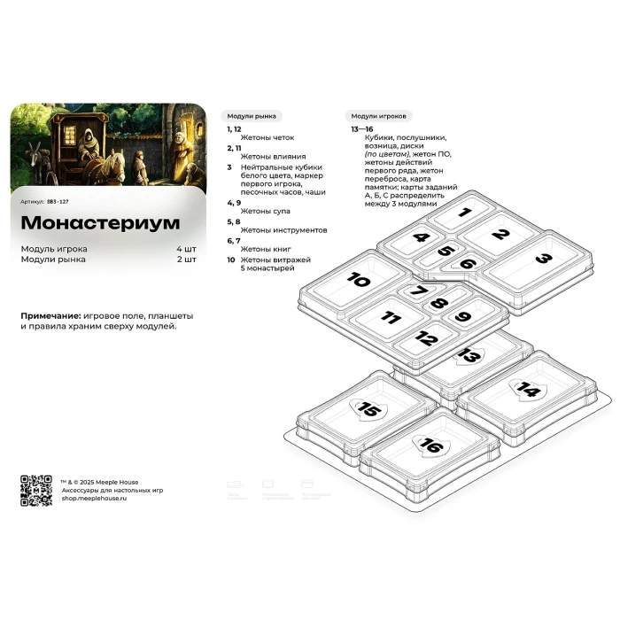 Уникальный органайзер для игры Монастериум Уникальный органайзер для игры Монастериум