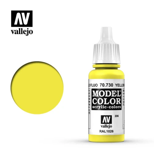 Краска Vallejo серии Model Color - Yellow Fluorescent 70730, флуоресцентная (17 мл) Краска Vallejo серии Model Color - Yellow Fluorescent 70730, флуоресцентная (17 мл)