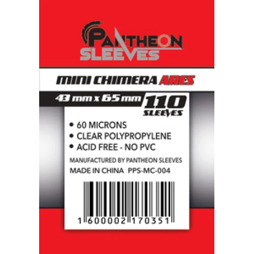 Протекторы Стандарт Pantheon Sleeves Mini Chimera Арес 43 x 65 mm 110 шт. Протекторы Стандарт Pantheon Sleeves Mini Chimera Арес 43 x 65 mm 110 шт.