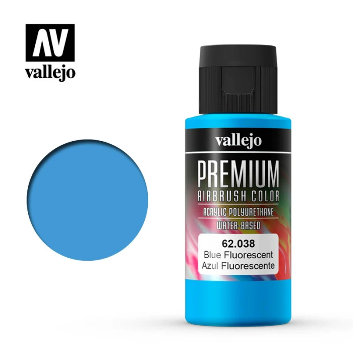 Краска Vallejo серии Premium Color - Fluorescent Blue 62038 (60 мл) Краска Vallejo серии Premium Color - Fluorescent Blue 62038 (60 мл)