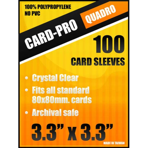 Прозрачные протекторы Card-Pro quadro для настольных игр (100 шт.) 82х82 мм