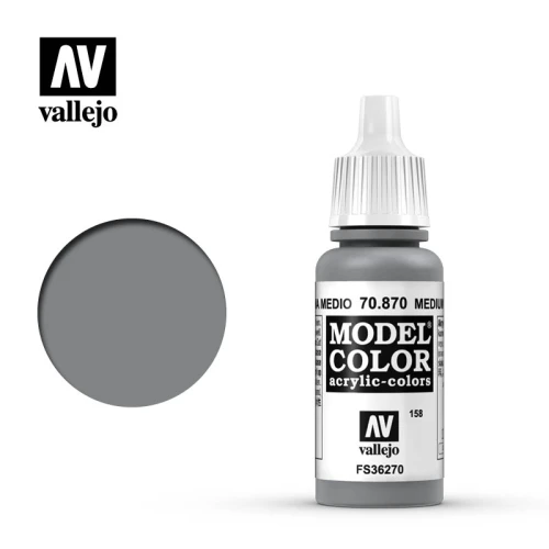 Краска Vallejo серии Model Color - Medium Sea Grey 70870, матовая (17 мл) Краска Vallejo серии Model Color - Medium Sea Grey 70870, матовая (17 мл)