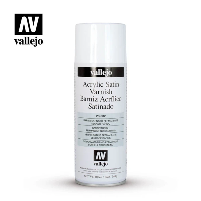 Акриловый полуматовый лак Vallejo серии Aerosol Varnish - Acrylic Matt Spray Varnish 28532 (400 мл) Акриловый полуматовый лак Vallejo серии Aerosol Varnish - Acrylic Matt Spray Varnish 28532 (400 мл)