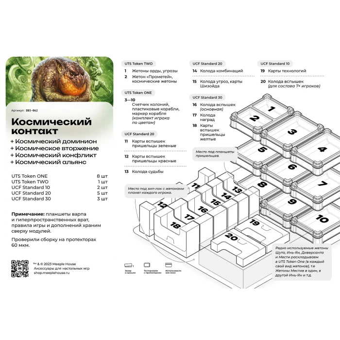 Органайзер для игры Космический контакт с 4мя дополнениями