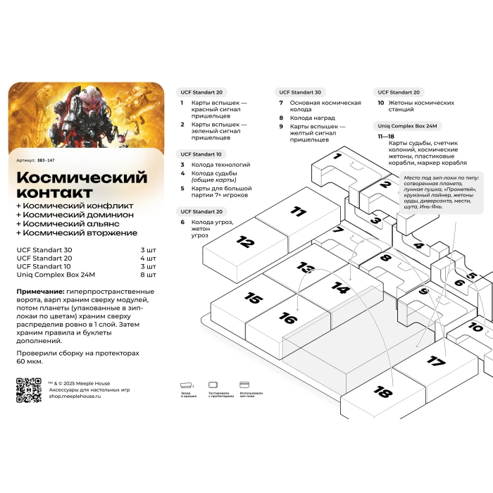 Органайзер для игры Космический контакт. с дополнениями конфликт, доминион, альянс, вторжение