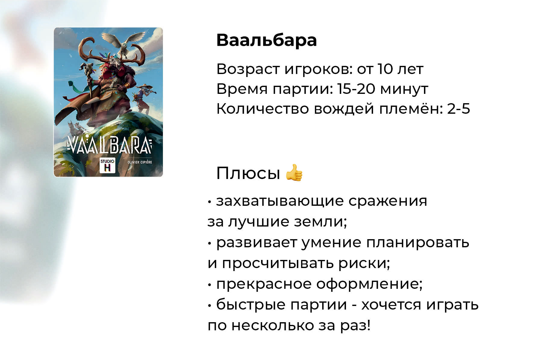 Подробный обзор настольной игры «Ваальбара»