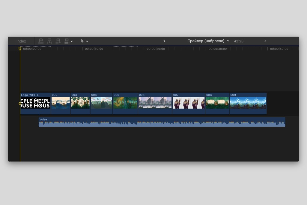 Видео-дорожка в Final Cut Pro