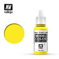 Краска Vallejo серии Model Color - Lemon Yellow 70952, матовая (17 мл)